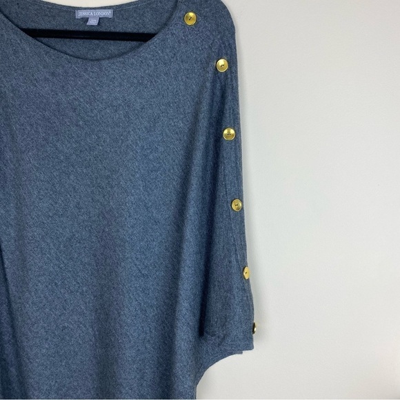 NWOT Jessica London Cashmere blend Poncho Blouse Top 12/16 - Picture 3 of 7